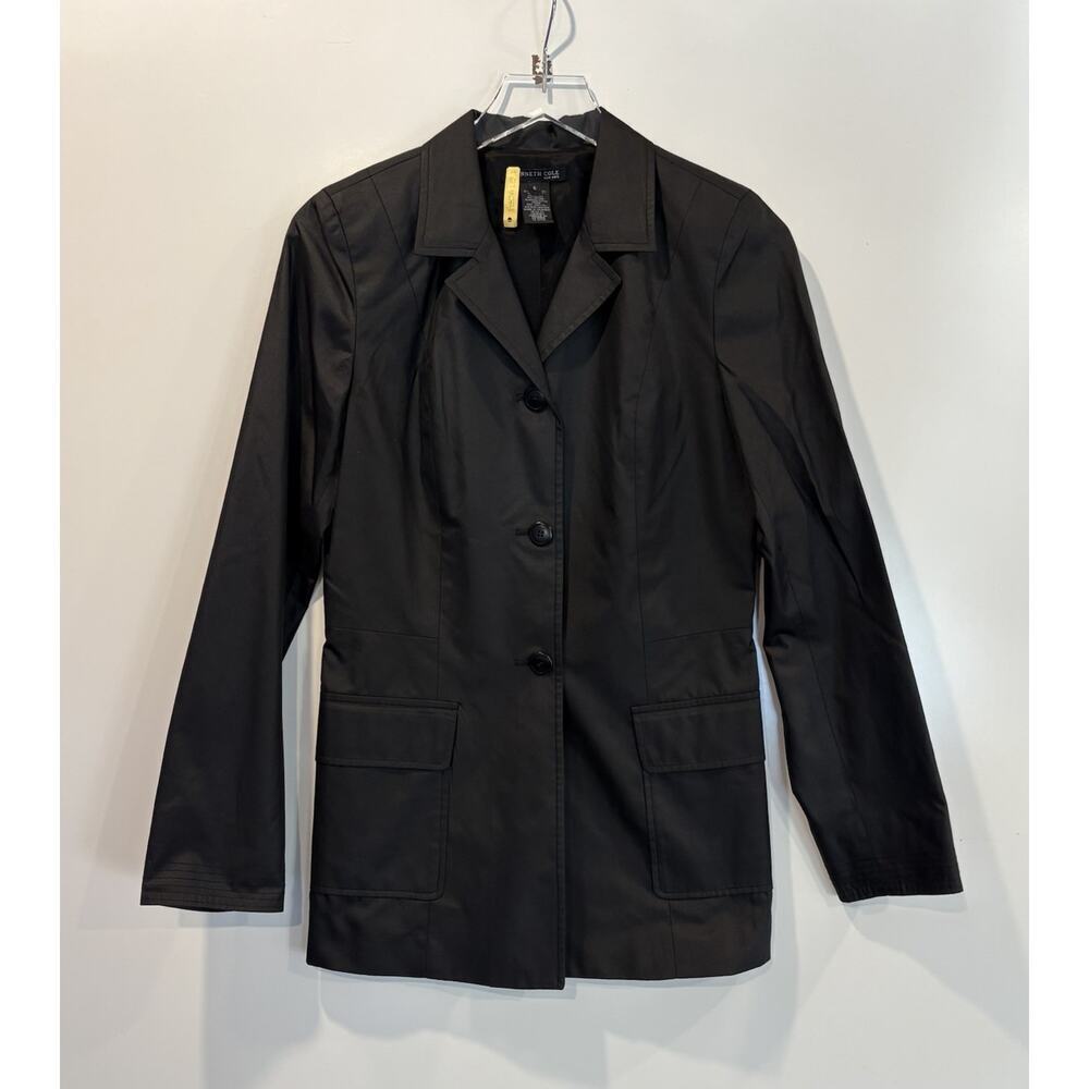 Kenneth Cole New York Black Trench Coat Womens Size 6